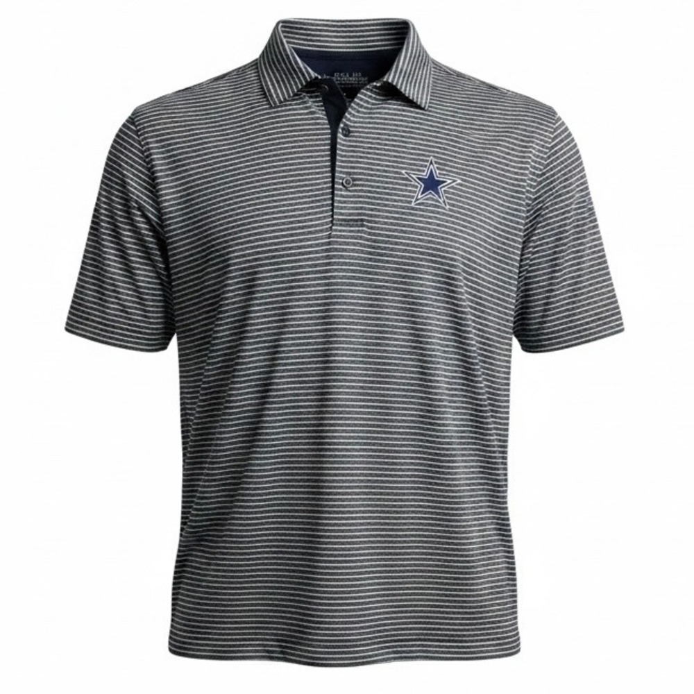 Dallas Cowboys NFL Authentic Mens XL Striped Polo Shirt Navy Blue (B4)